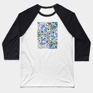 Blue Floral Pattern Baseball T-Shirt